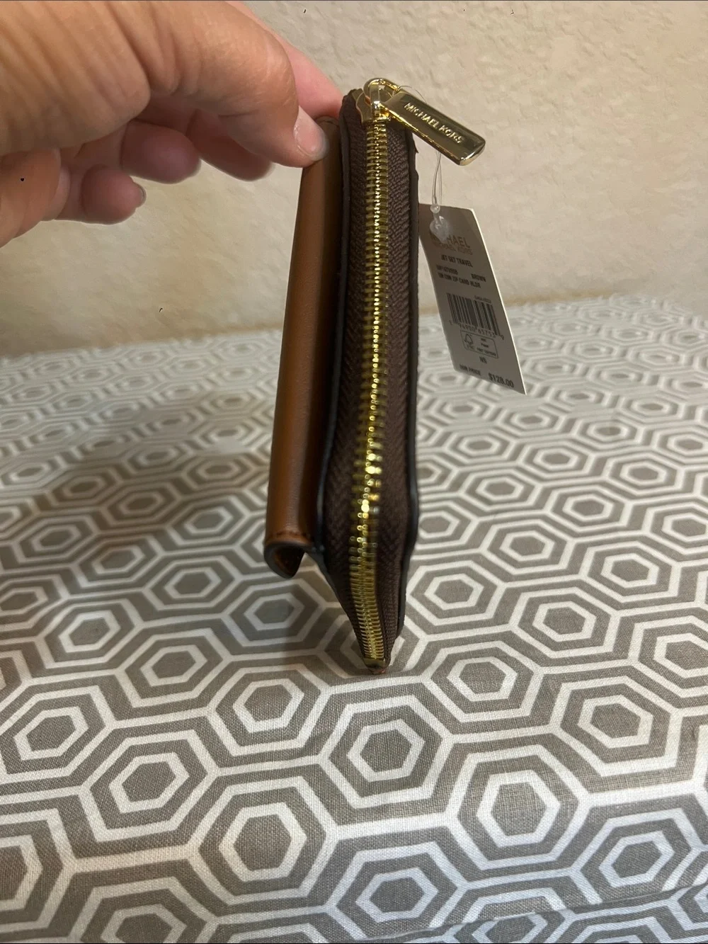 Michael Kors Brown SM CNR ZIP card holder
